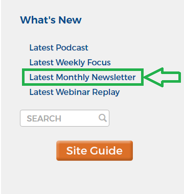 Latest Monthly Newsletter - a text link in Member sidebar